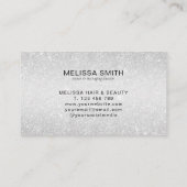 Elegante Chic Silver Glitzer Monogram Business Car Visitenkarte (Rückseite)