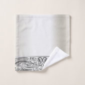 Elegante Chic Silver Wirbel Badhandtuch Set (Waschlappen)