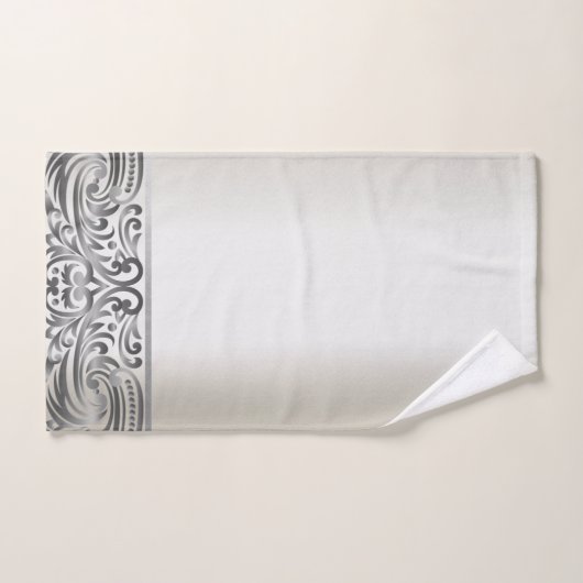 Elegante Chic Silver Wirbel Badhandtuch Set (Handtuch)