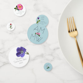 Elegante Chic Simple Floral Blue Wedding Konfetti