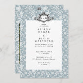 Elegante Chic Soft Indigo DIY Custom Foto Wedding Einladung (Vorne/Hinten)
