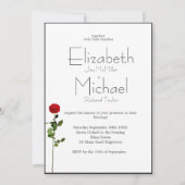Elegante Chic Stem Rose Monogram Wedding Einladung (Rückseite)
