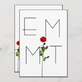 Elegante Chic Stem Rose Monogram Wedding Einladung (Vorne/Hinten)
