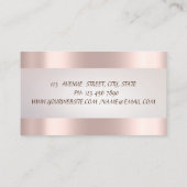 Elegante Chic Stripe Cactus Succulents Rose Gold Visitenkarte (Rückseite)