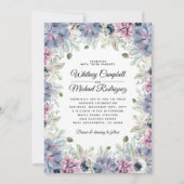 Elegante Chic Succulent Florals Wedding Einladung (Vorderseite)