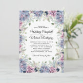 Elegante Chic Succulent Florals Wedding Einladung (Stehend Vorderseite)