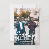 Elegante Chic Twin Double Graduation Party Einladung (Vorderseite)