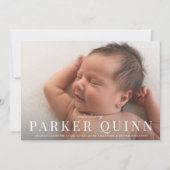 Elegante Chic Typografy Foto Geburtserklärung Ankündigung (Vorderseite)