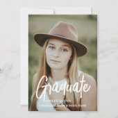 Elegante Chic Typografy Graduation Party Ankündigung (Vorderseite)