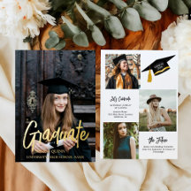 Elegante Chic Typografy Graduation Party