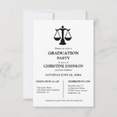 Elegante Chic Typografy Laywer Graduation Party Einladung (Vorderseite)