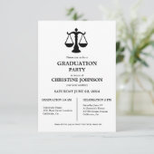 Elegante Chic Typografy Laywer Graduation Party Einladung (Stehend Vorderseite)