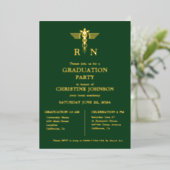 Elegante Chic Typografy Nurse Graduation Party Folieneinladung (Stehend vorne)