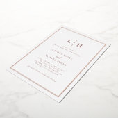 Elegante Chic Verlobung Celebration Rose Folieneinladung (Gedreht)