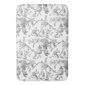 Elegante Chic Vintag Gray Rose Floral Badematte (Vorderseite Vertikal)