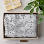 Elegante Chic Vintag Gray Rose Floral Seidenpapier (Geschenk)