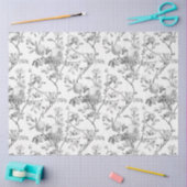 Elegante Chic Vintag Gray Rose Floral Seidenpapier (Basteln)