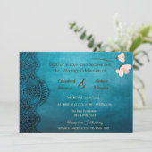 Elegante Chic Vintage Hochzeit Einladung (Stehend Vorderseite)