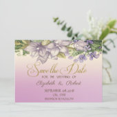 Elegante Chic Watercolor-Blume Save the Date (Stehend Vorderseite)