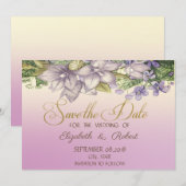 Elegante Chic Watercolor-Blume Save the Date (Vorne/Hinten)