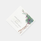 Elegante Chic Watercolor Grapevine Foliage Hochzei Serviette (Ecke)