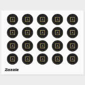 Elegante Chic Wedding Gold Monogram Rücksendeadres Runder Aufkleber (Blatt)