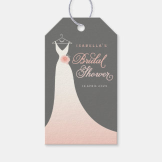 Elegante Chic Wedding Gown Brautparty Gift Tags Geschenkanhänger