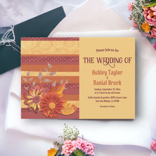 Elegante Chic Whimsical Calligraphy Floral Wedding Einladung