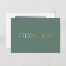 Elegante Chic WinterGreen Gold Danke Foto Card