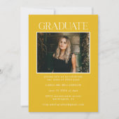 Elegante Chic Yellow Two Foto Graduation Party Einladung (Vorderseite)