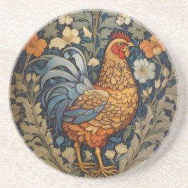 Elegante Chicken William Morris Inspiriert Getränkeuntersetzer