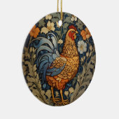 Elegante Chicken William Morris Inspiriert Keramik Ornament (Rechts)