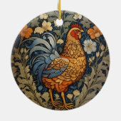 Elegante Chicken William Morris Inspiriert Keramik Ornament (Hinten)