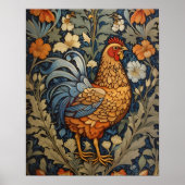 Elegante Chicken William Morris Inspiriert Poster (Vorne)