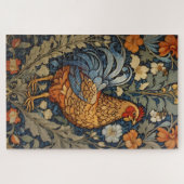 Elegante Chicken William Morris Inspiriert Puzzle (Horizontal)