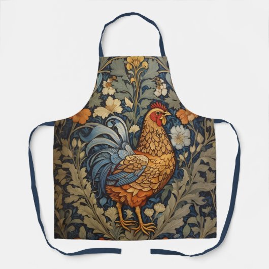 Elegante Chicken William Morris Inspiriert Schürze (Vorderseite)