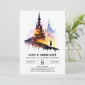 Elegante Children Wizard Geburtstag Einladung (Stehend Vorderseite)