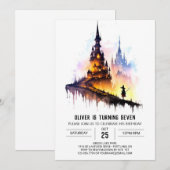 Elegante Children Wizard Geburtstag Einladung (Vorne/Hinten)