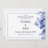Elegante China Blue Wedding speichern das Datum Save The Date (Vorderseite)