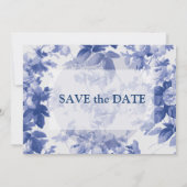 Elegante China Blue Wedding speichern das Datum Save The Date (Rückseite)