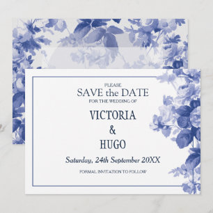 Elegante China Blue Wedding speichern das Datum Save The Date