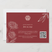 Elegante chinesische Hochzeitsfeier RSVP Einladung (Vorderseite)