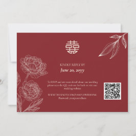 Elegante chinesische Hochzeitsfeier RSVP Einladung