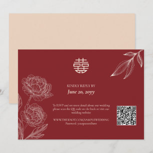 Elegante chinesische Hochzeitsfeier RSVP Einladung