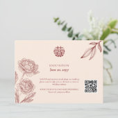 Elegante chinesische Hochzeitsfeier RSVP Einladung (Stehend Vorderseite)