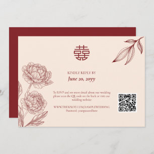 Elegante chinesische Hochzeitsfeier RSVP Einladung