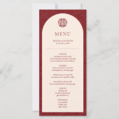 Elegante Chinesische Hochzeitstischkarte (Vorderseite)