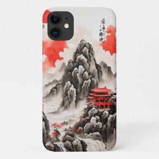 Elegante chinesische Landschaft Handy Case - Rot u
