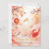 Elegante chinesische Neujahrsblüte der Aquarellkir Feiertagskarte (Vorderseite)