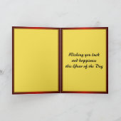 Elegante Chinesische Neujahrshunde Gold Lanterns Feiertagskarte (Innenseite)